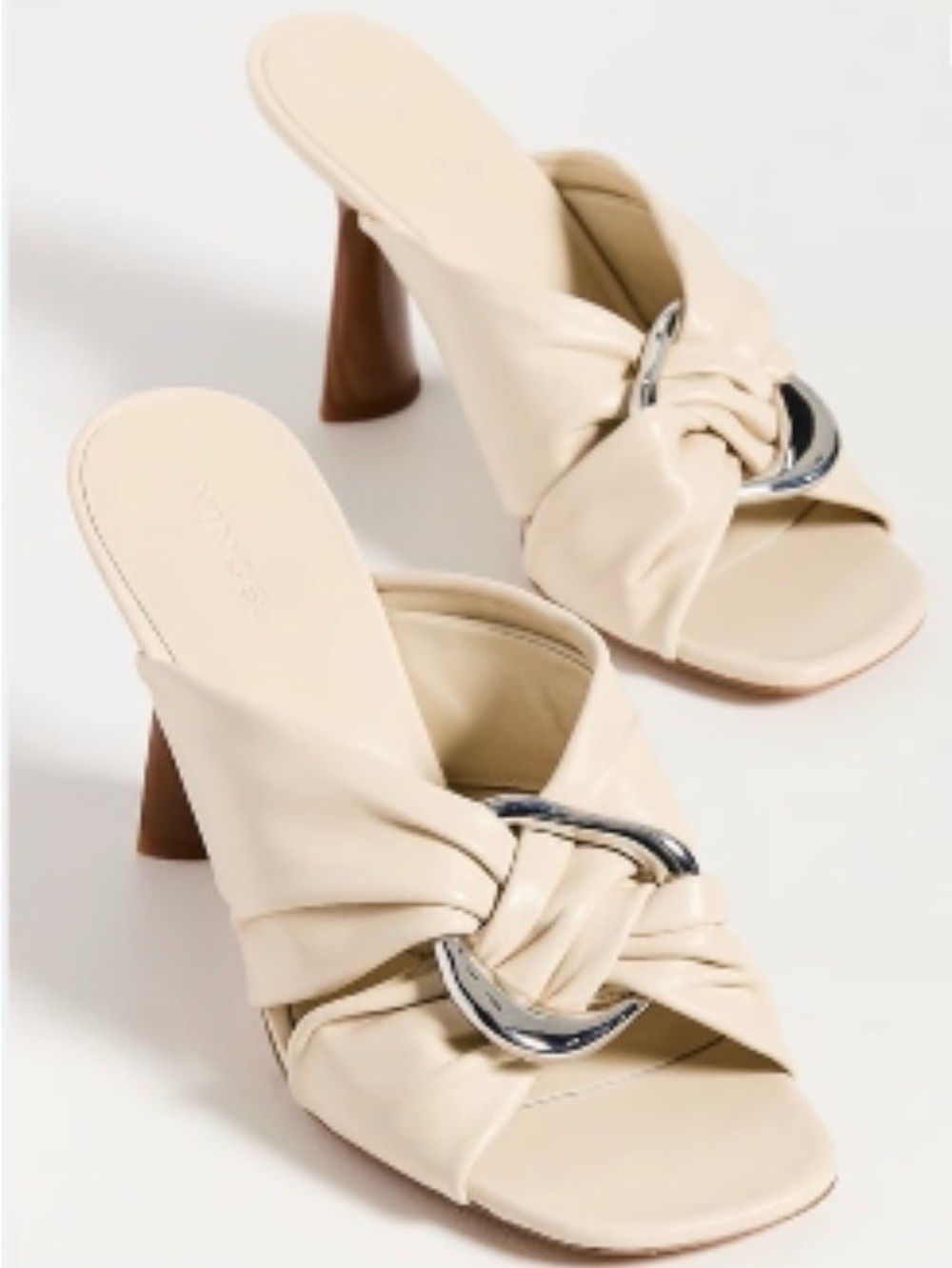 Vince Cream Knotted Slip-On Mules Qiqi Moonlight Size 8 like new